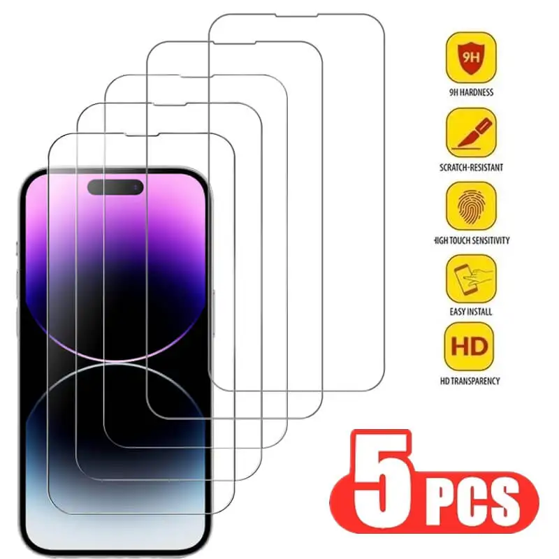 Verre trempé pour iPhone 14 Pro 15 13 12 11 pro max protections d'écran pour iphone 15 pro verre trempe pour iphone 13 14 pro screen protector